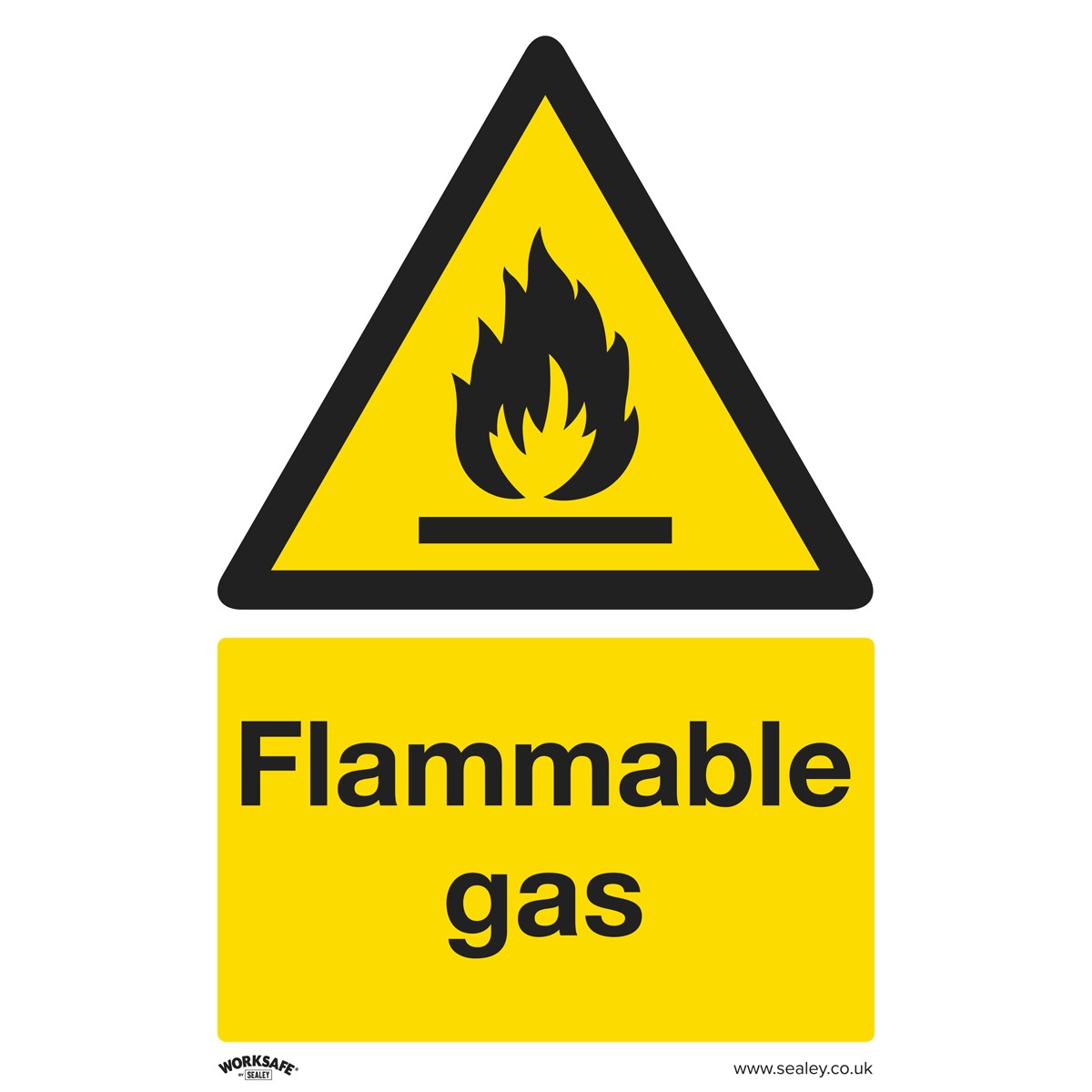 Worksafe Flammable Gas Safety Sign - Self-Adhesive Vinyl SS59V1