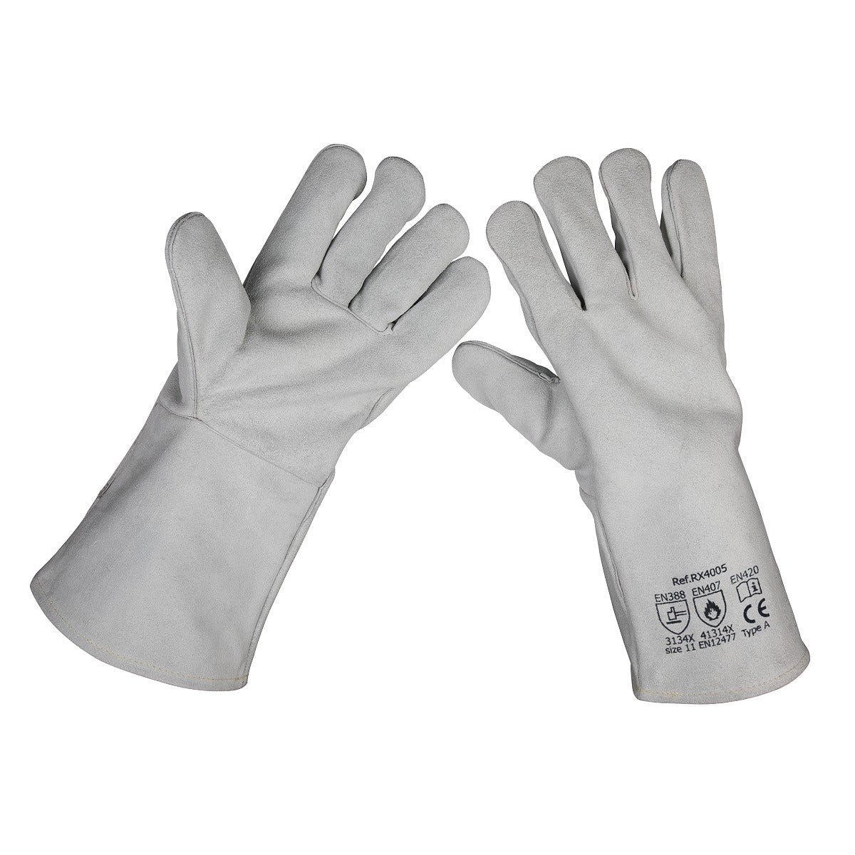 Worksafe Heavy-Duty Leather Lined Welding Gauntlets, Extra-Large - Pair SSP151