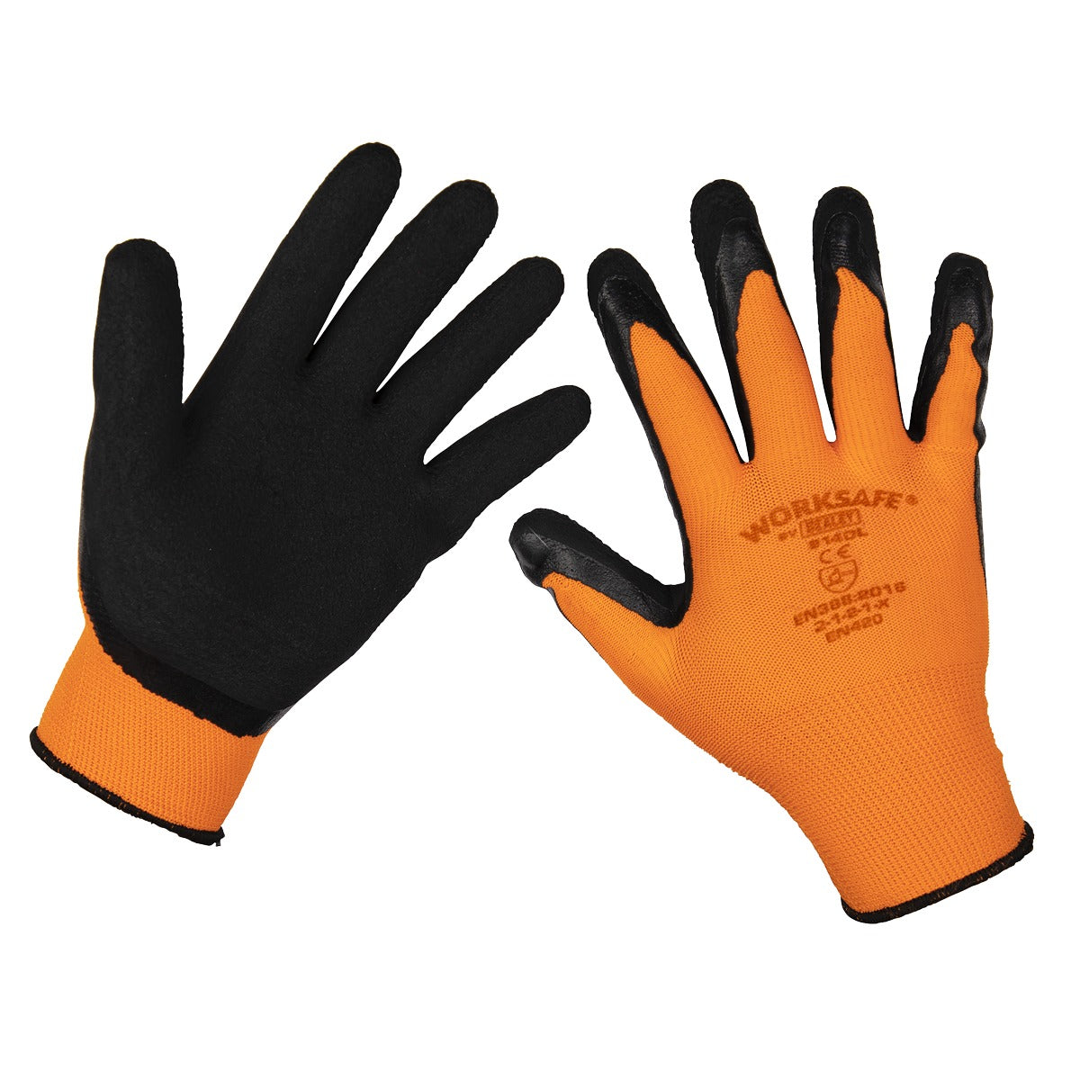 Worksafe Foam Latex Grippa Gloves, Large - Pack of 6 Pairs TSP140L/6