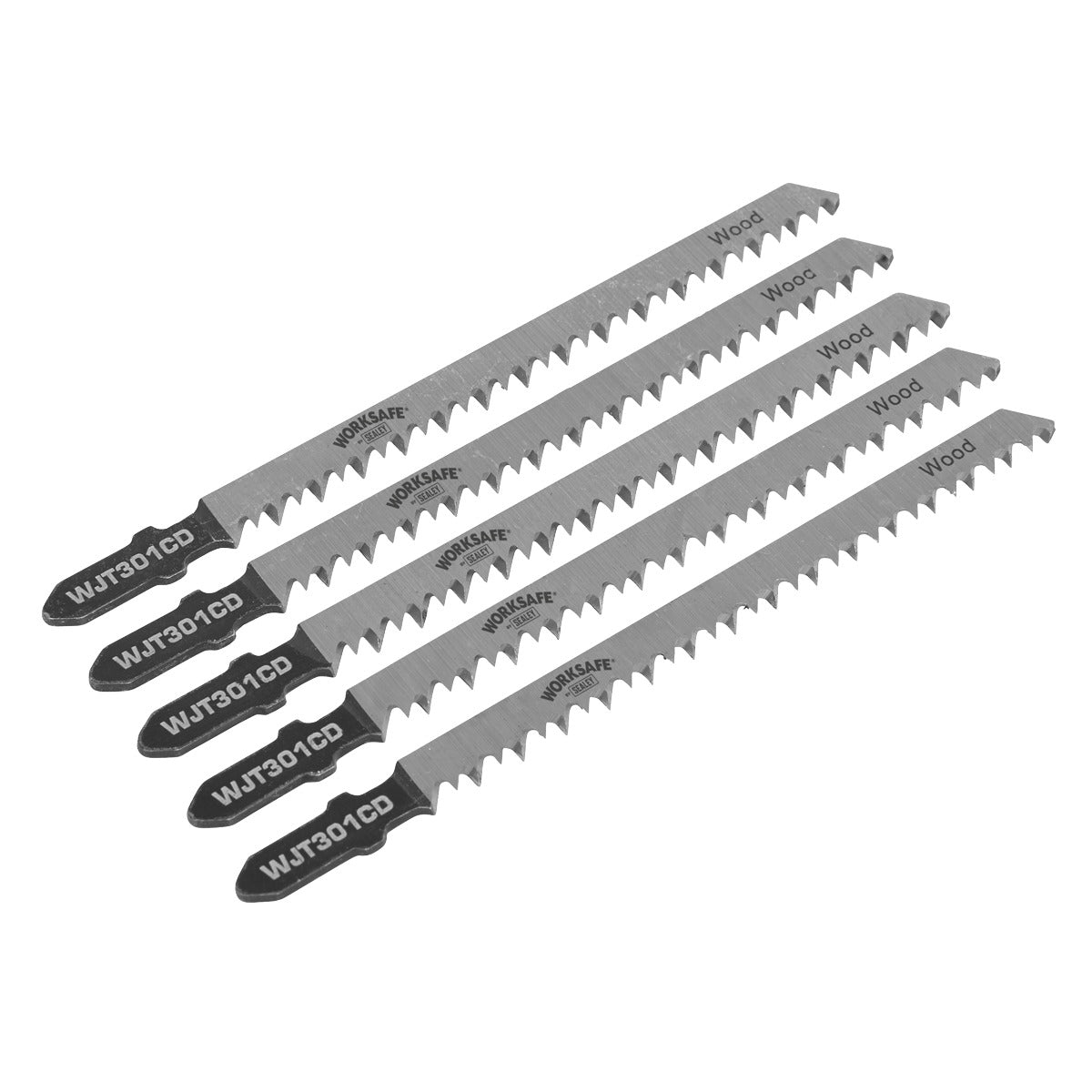 Worksafe Jigsaw Blade for Wood & Plastics 90mm 8tpi - Pack of 5 WJT301CD