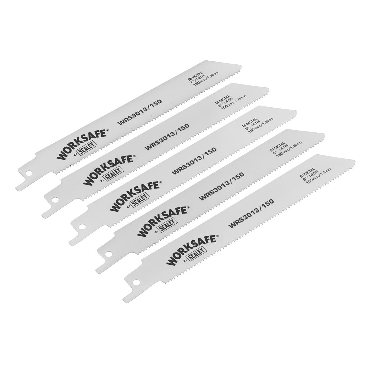 Worksafe Reciprocating Saw Blade 150mm 14tpi - Pack of 5 WRS3013/150