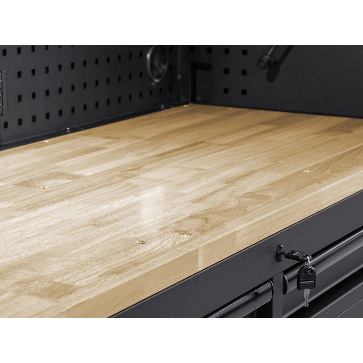 Superline PRO Black Edition Mobile Trolley with Wooden Worktop 15 Drawer, Hutch & 2 Drawer Riser 1549mm AP6215BECOMBO1