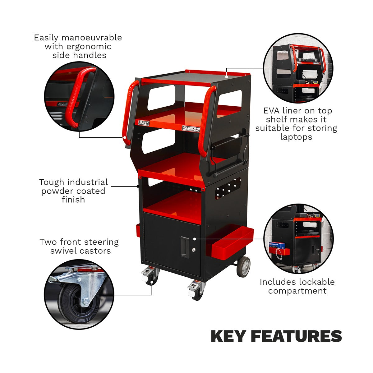 Superline PRO Diagnostics Trolley 4-Level APDT435R