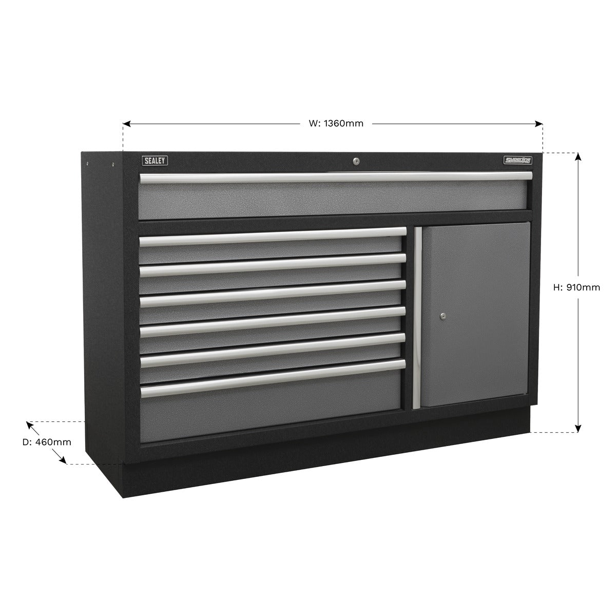 Superline PRO Modular Floor Cabinet 7 Drawer 1360mm APMS64