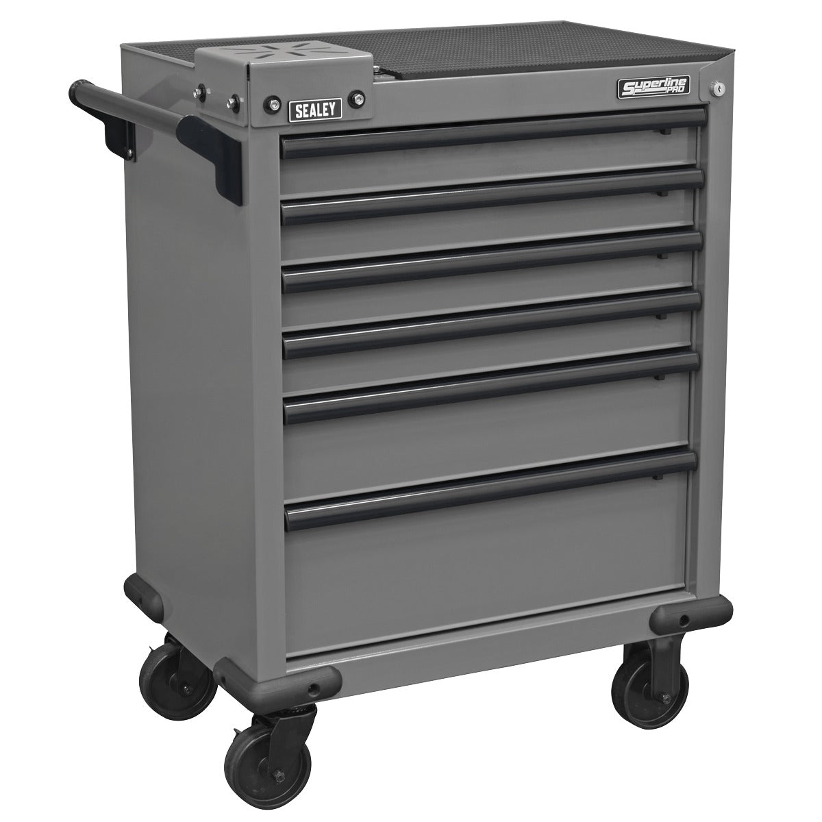 Superline PRO Rollcab 6 Drawer with Vice Base - Grey/Black APMWS2