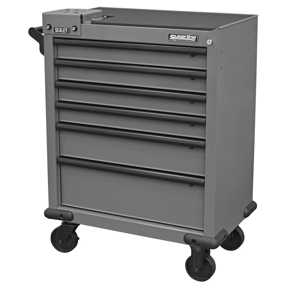 Superline PRO Rollcab 6 Drawer with Vice Base - Grey/Black APMWS2