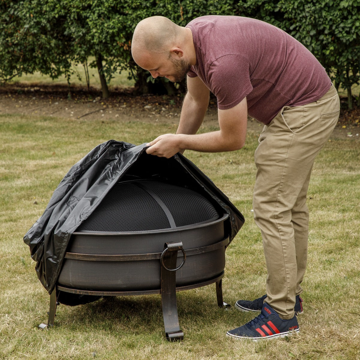 Dellonda Fire Pit, Fireplace, Outdoor Patio Heater PVC Cover, Water-Resistant, Heavy-Duty DG118