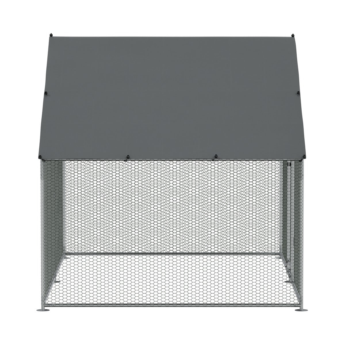 Dellonda Walk-In Galvanized Steel Chicken Run with Roof Cover & PVC Coated Chicken Wire DG278