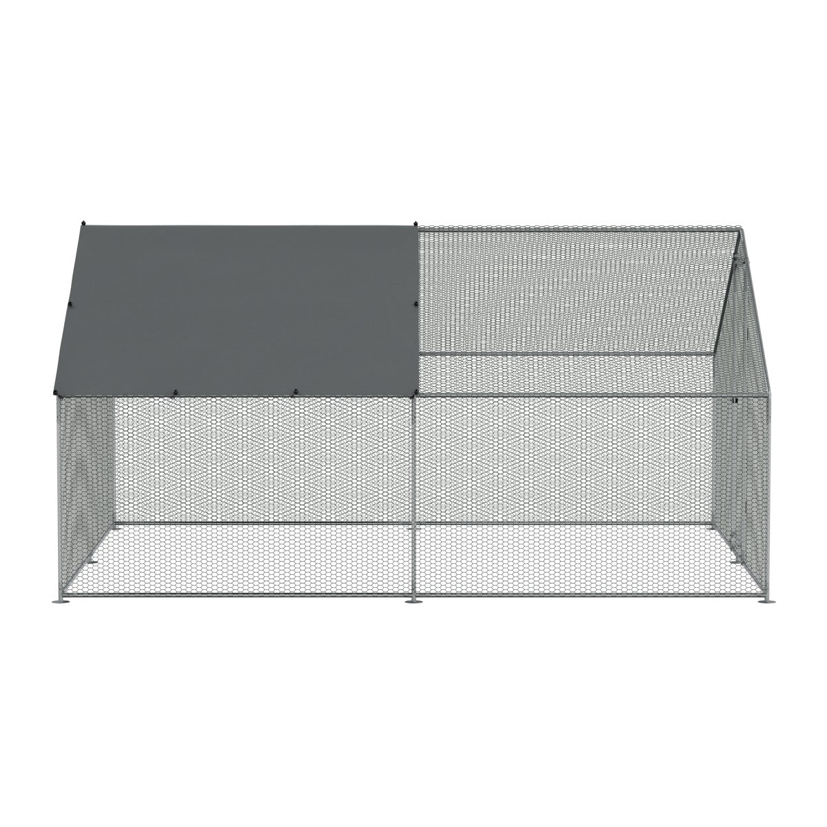 Dellonda Walk-In Galvanized Steel Chicken Run with Roof Cover & PVC Coated Chicken Wire DG279