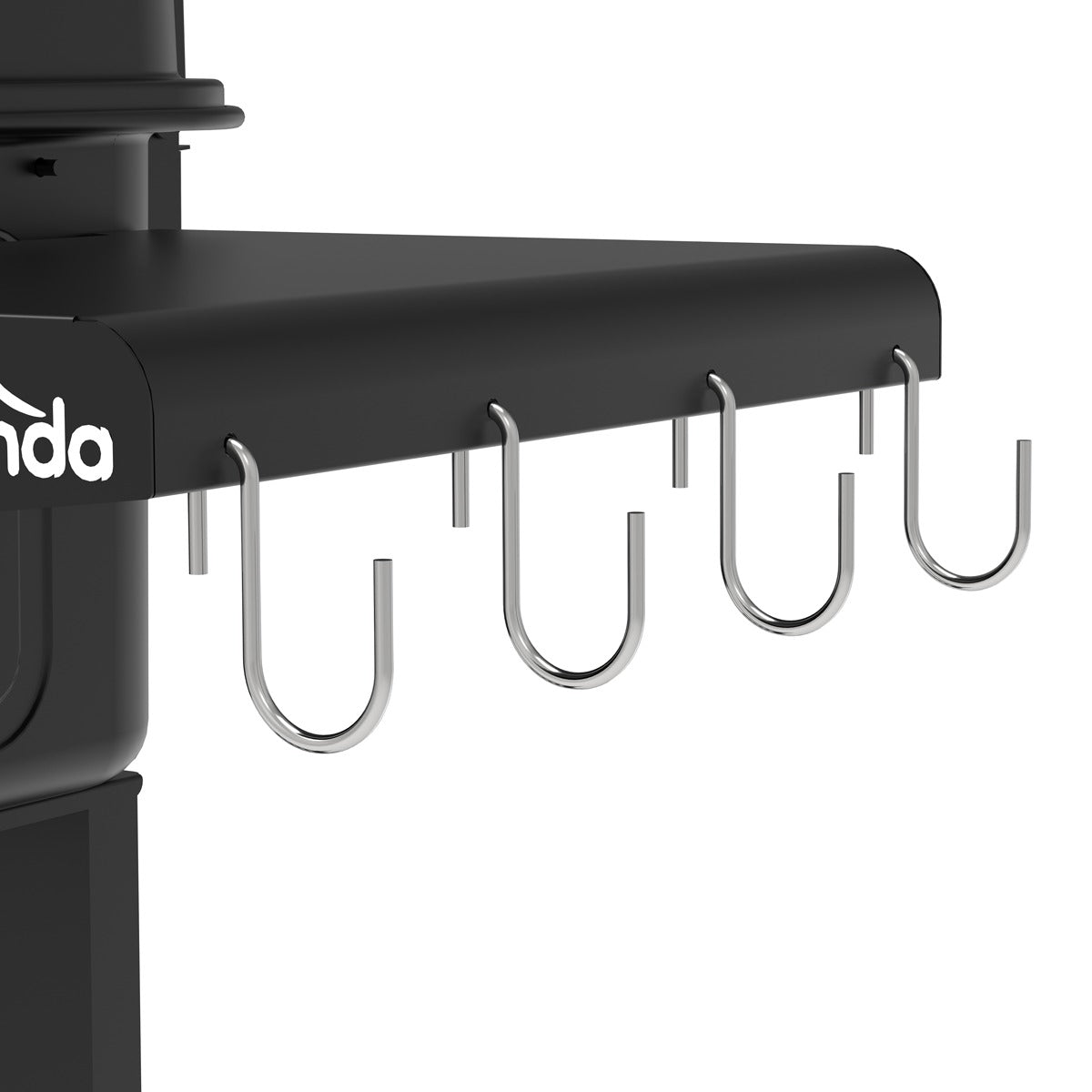 Dellonda Charcoal Grill BBQ Smoker & Trolley with 2 Side Shelves - Black DG283