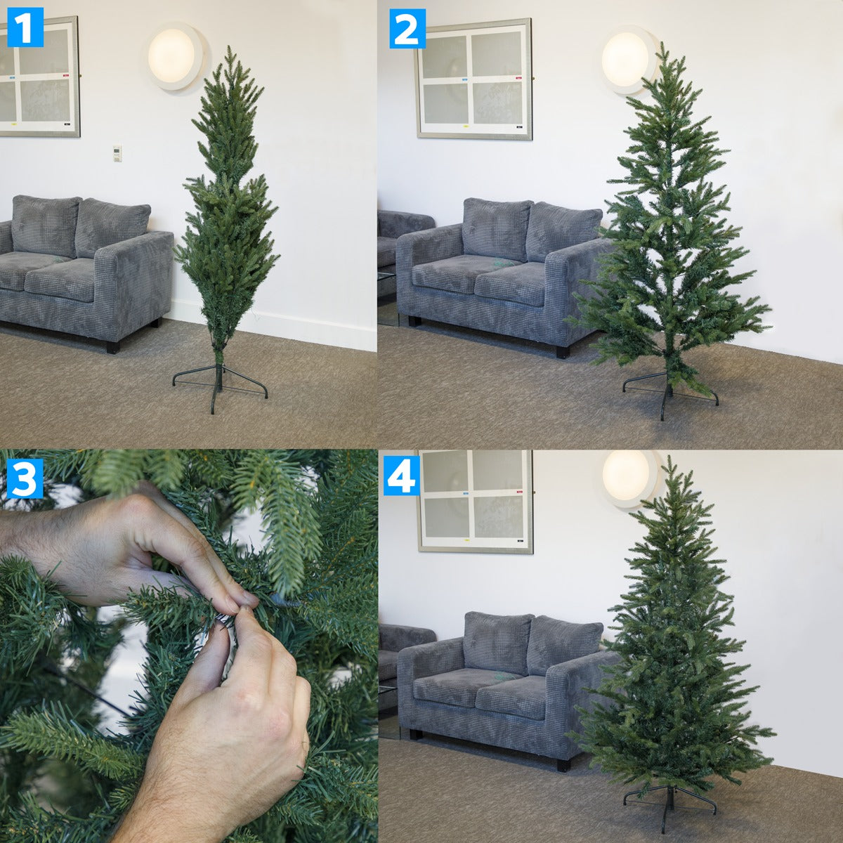 Dellonda Artificial Hinged Christmas Tree 5ft(150cm) DH44