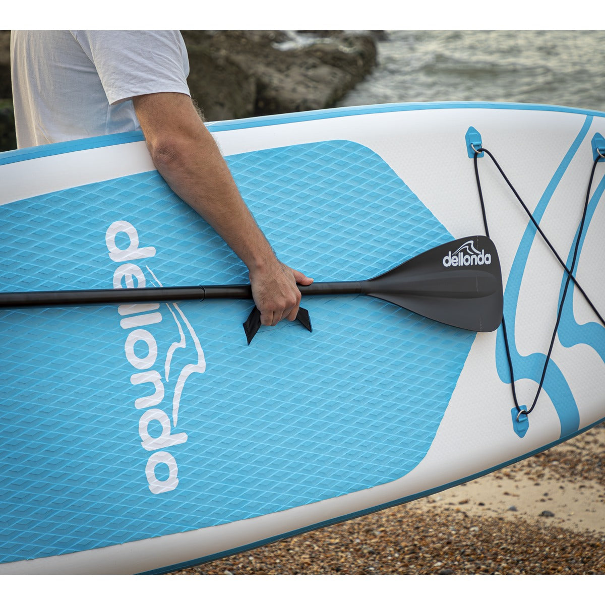 Dellonda Inflatable Stand-Up Paddle Board 10'6" - Light Blue/White DL152