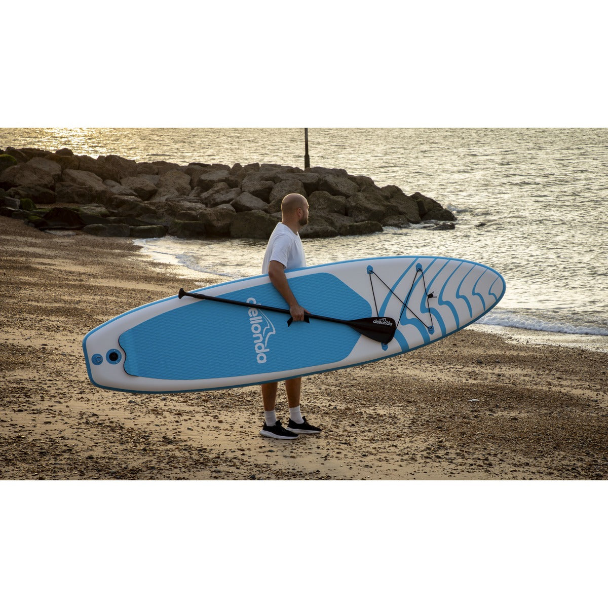 Dellonda Inflatable Stand-Up Paddle Board 10'6" - Light Blue/White DL152
