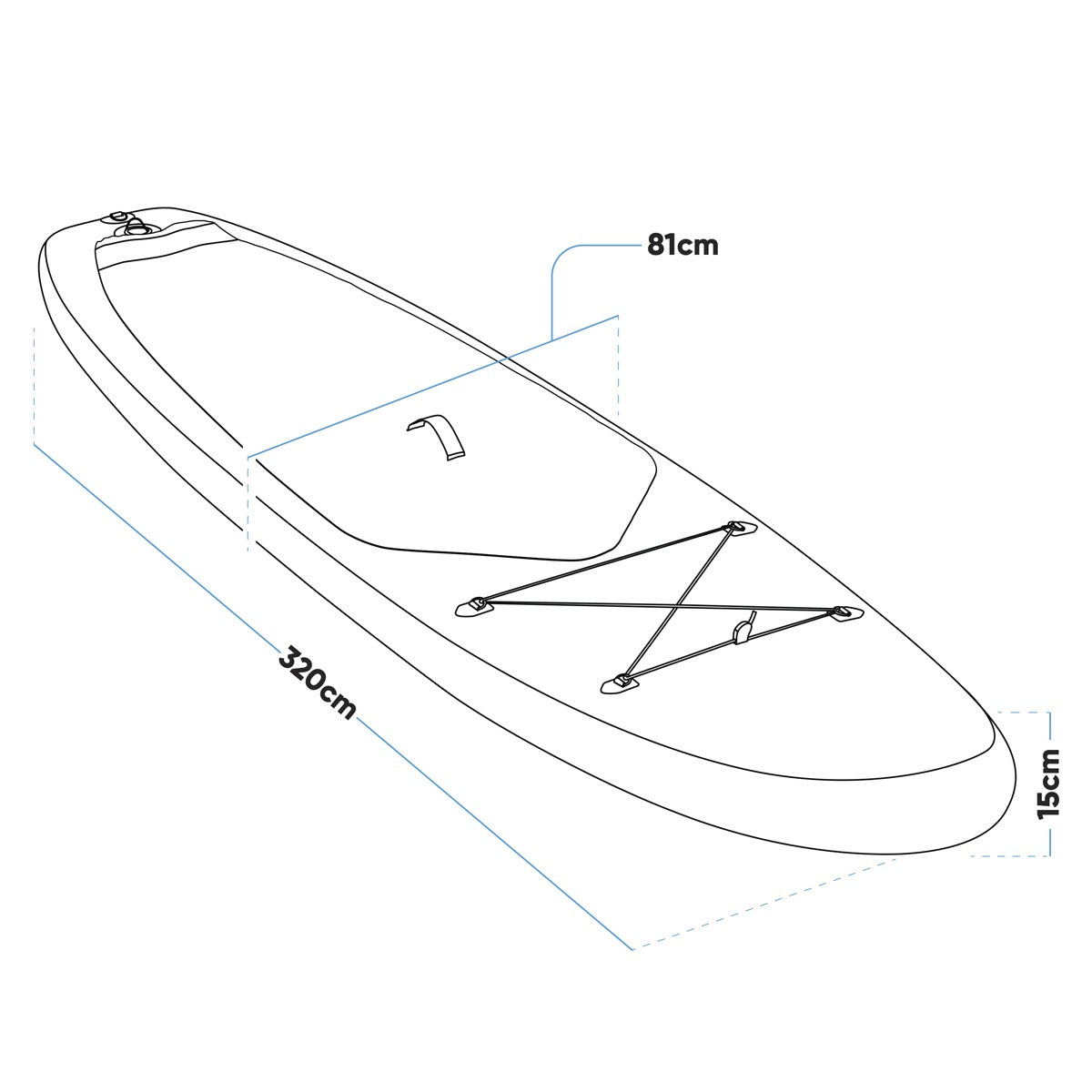 Dellonda Inflatable Stand-Up Paddle Board 10'6" - Light Blue/White DL152