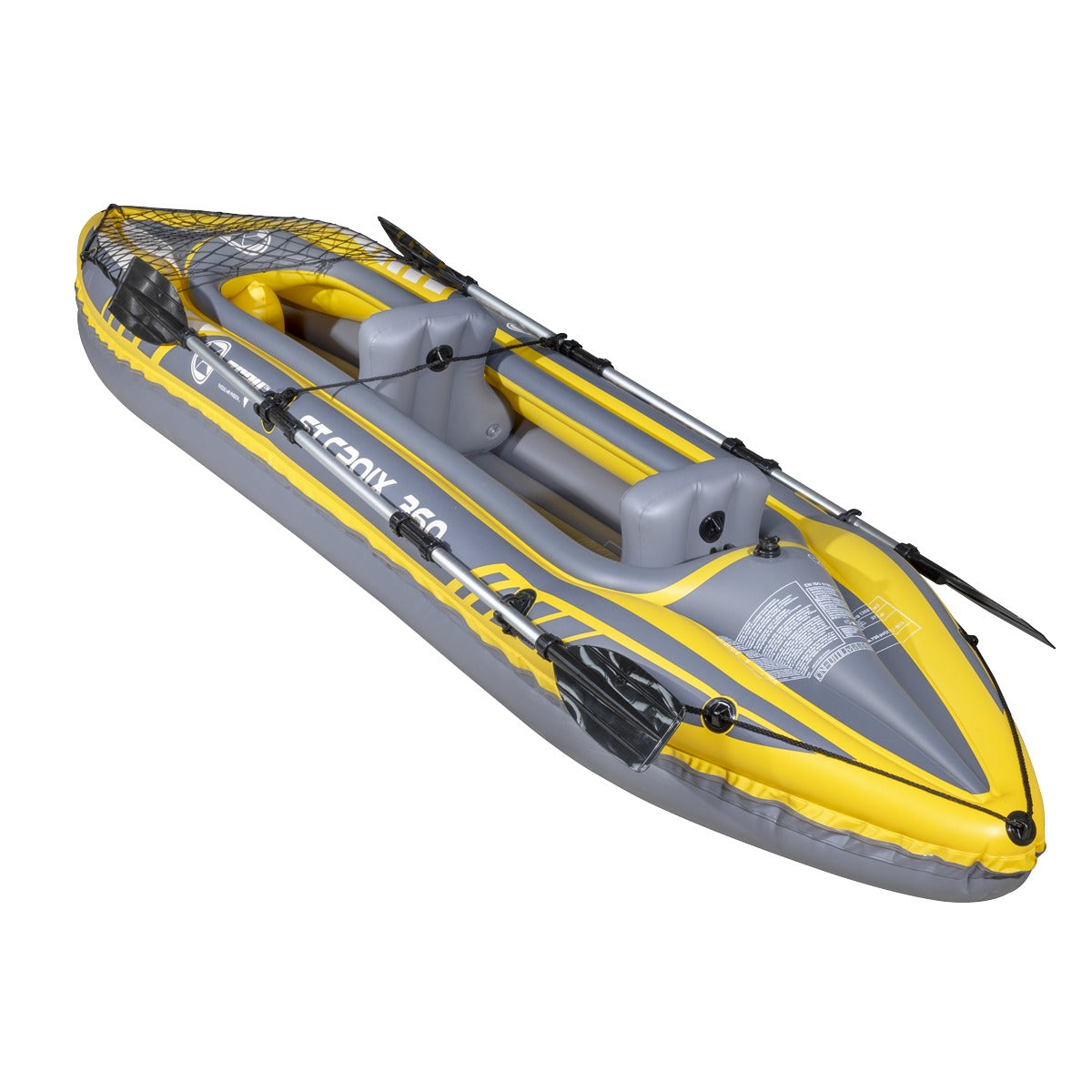 Dellonda Inflatable 2-Person Kayak/Canoe Set with Pump, Carry Bag & 2 Oars - Blue/Yellow/White DL155
