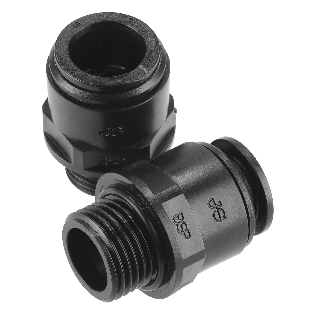 John Guest Straight Adaptor 15mm x 1/2"BSP - Pack of 2 CAS15SA
