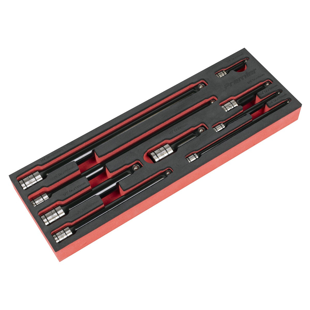 Premier Black Wobble/Rigid Extension Bar Set 1/4", 3/8" & 1/2"Sq Drive 9pc - Premier Black AK7693