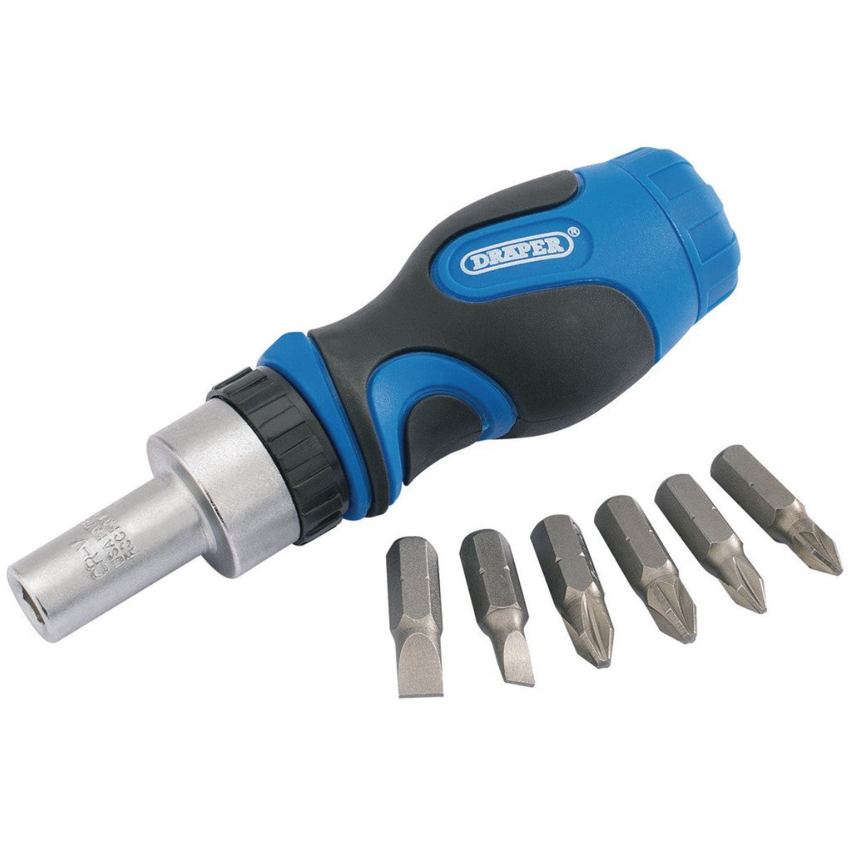 Draper Stubby Ratchet Screwdriver and Bit Set (7 Piece) 01050