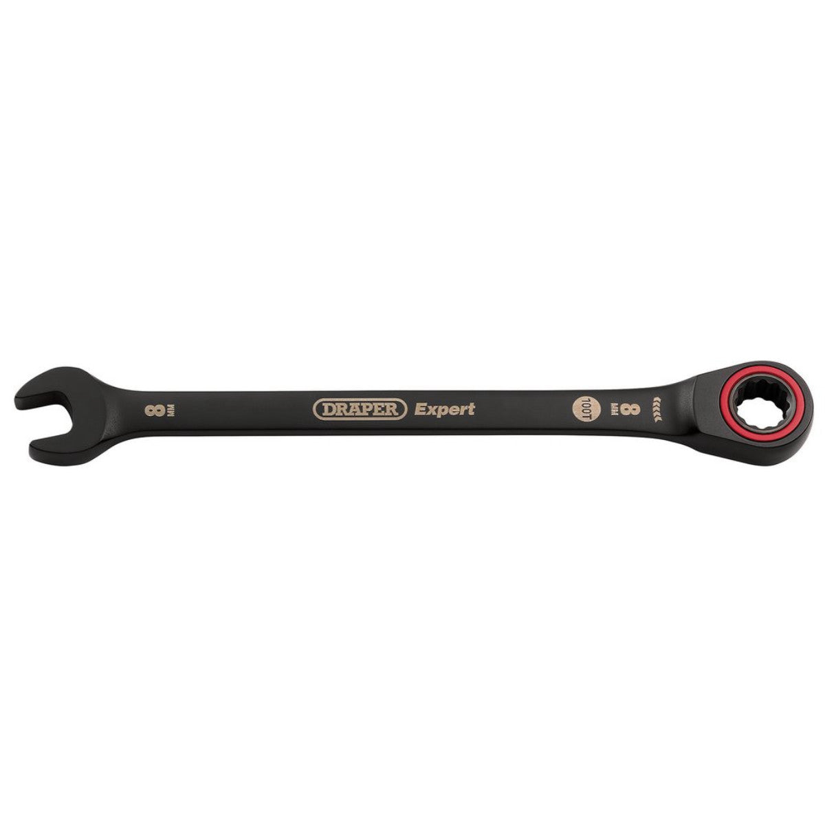 Draper Expert HI-TORQ Metric Ratchet Combination Spanner, 8mm, Black 03879