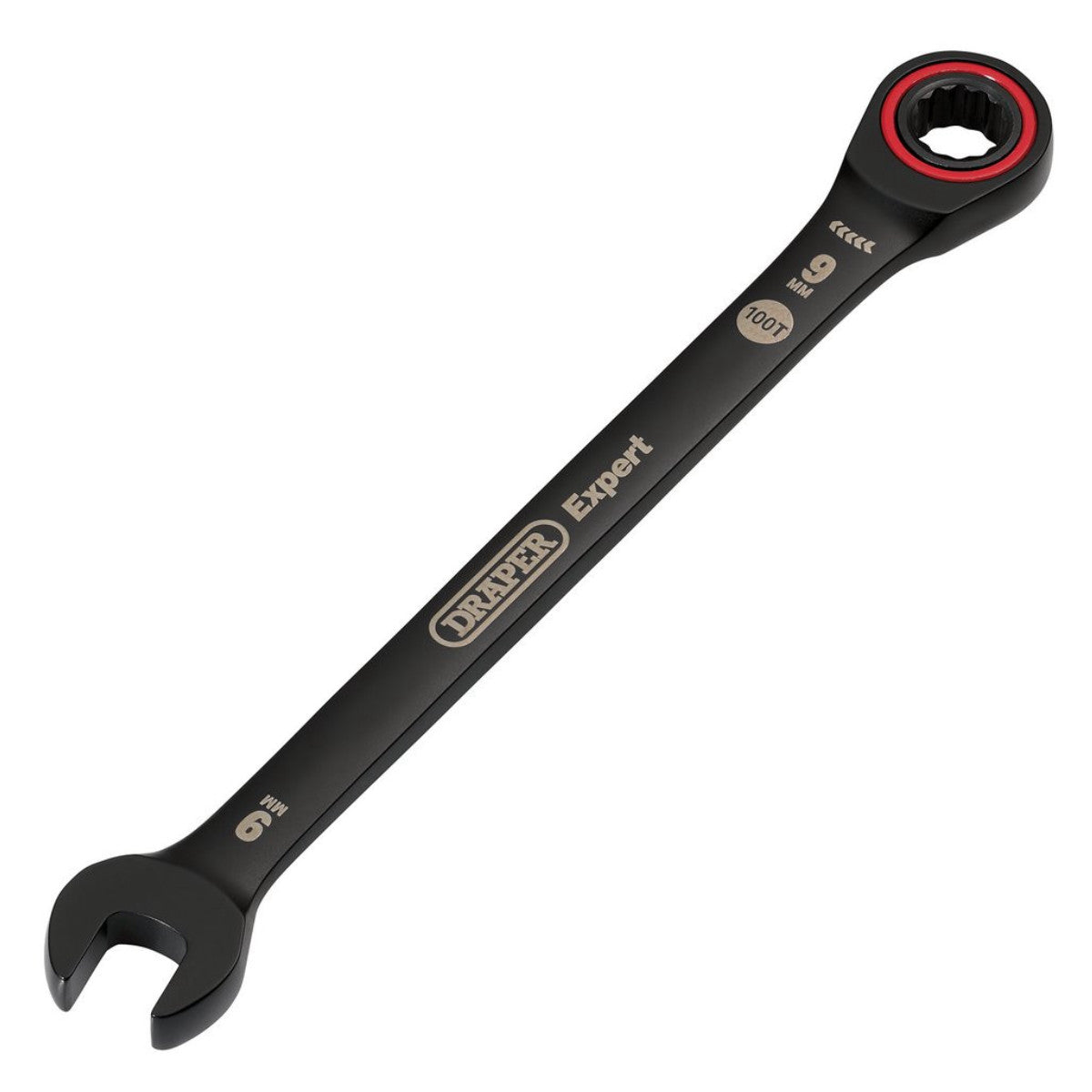 Draper Expert HI-TORQ Metric Ratchet Combination Spanner, 9mm, Black 03880