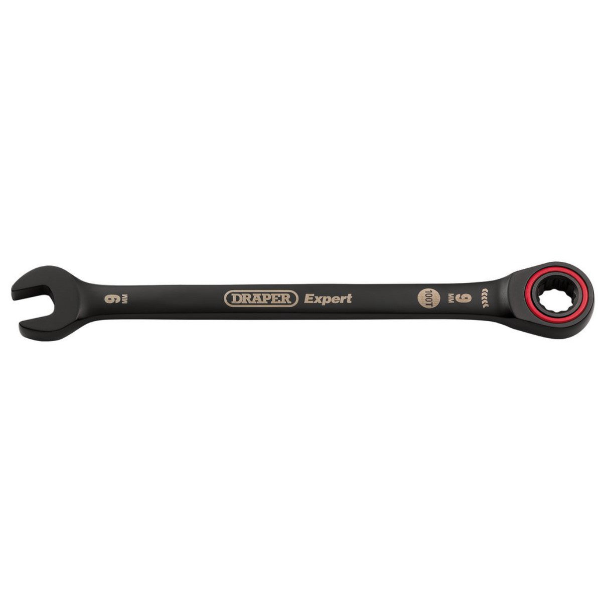 Draper Expert HI-TORQ Metric Ratchet Combination Spanner, 9mm, Black 03880