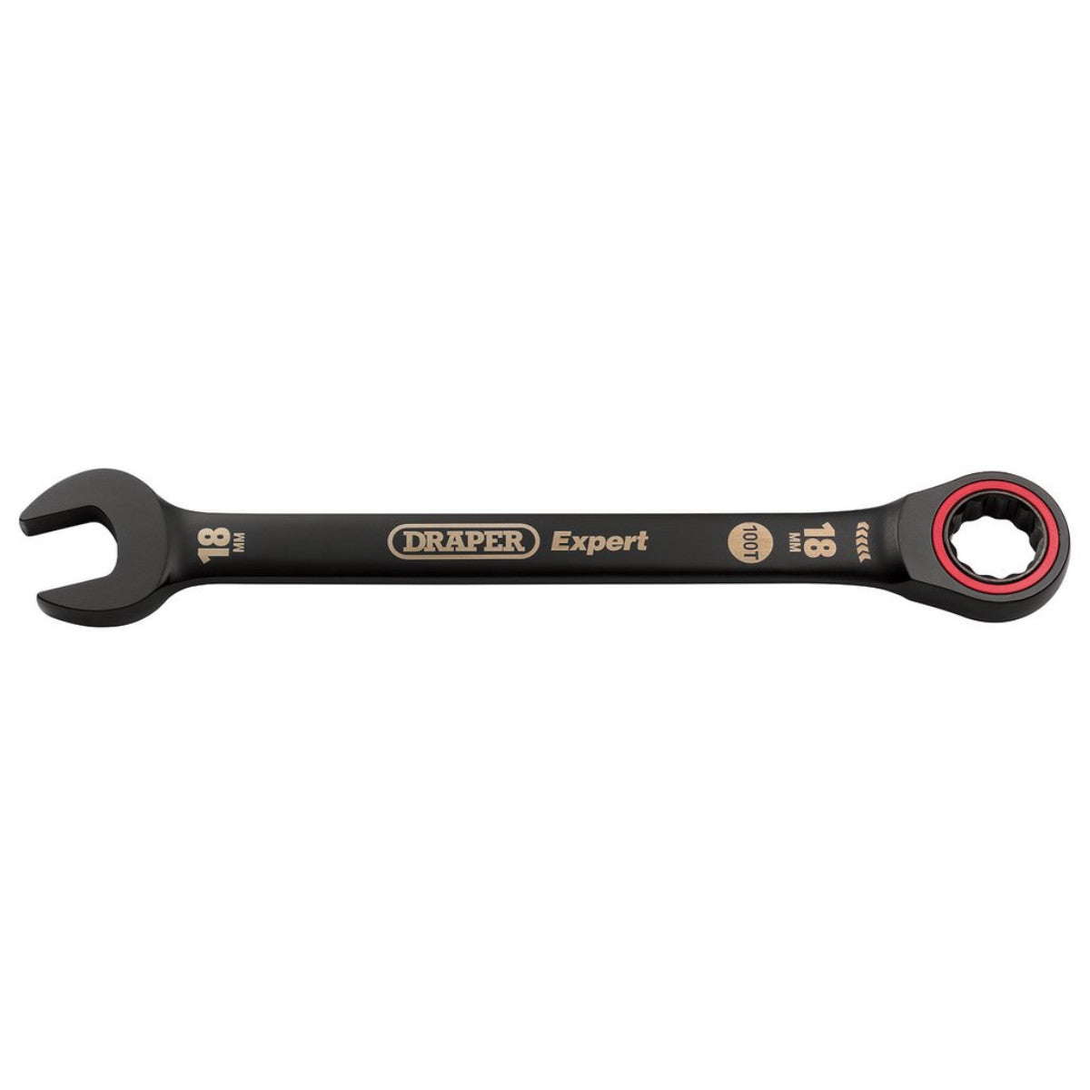 Draper Expert HI-TORQ Metric Ratchet Combination Spanner, 18mm, Black 03891