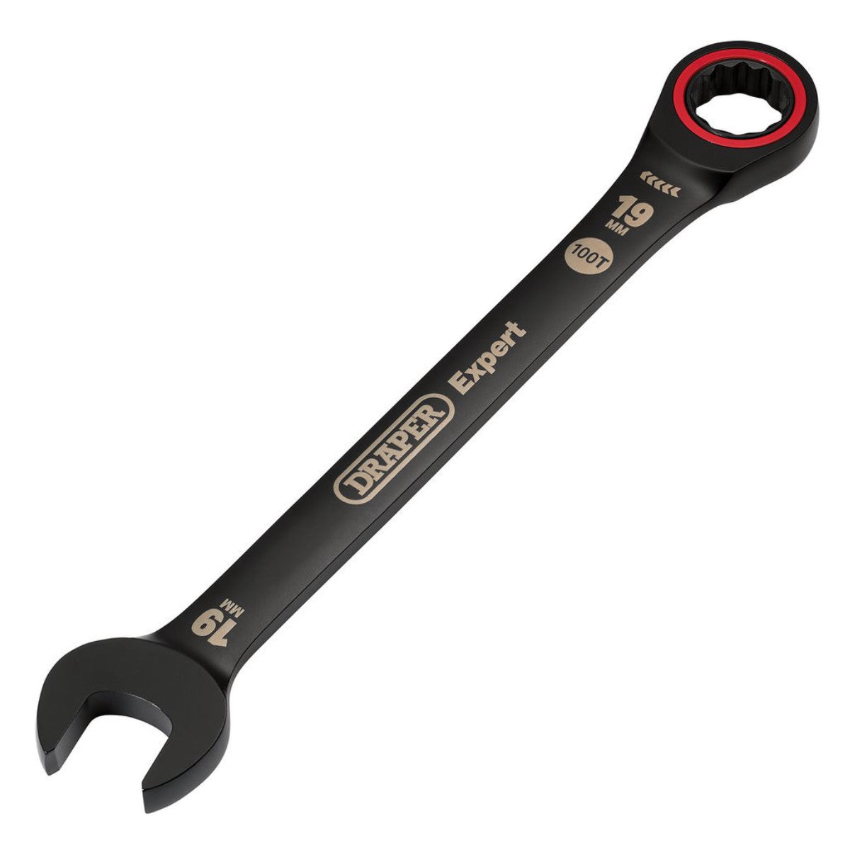 Draper Expert HI-TORQ Metric Ratchet Combination Spanner, 19mm, Black 03892