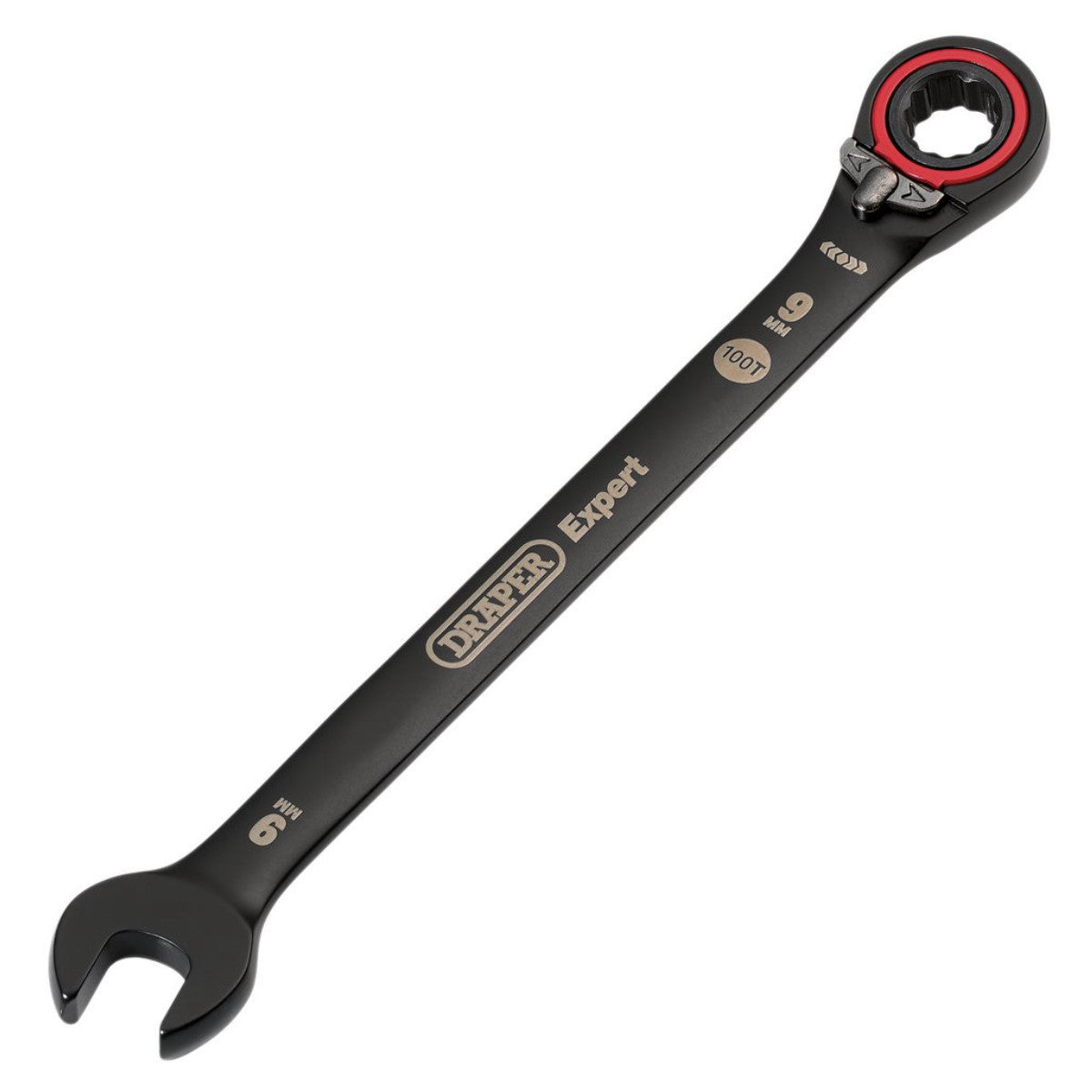 Draper Expert HI-TORQ Metric Reversible Ratchet Combination Spanner, 9mm, Black 03899
