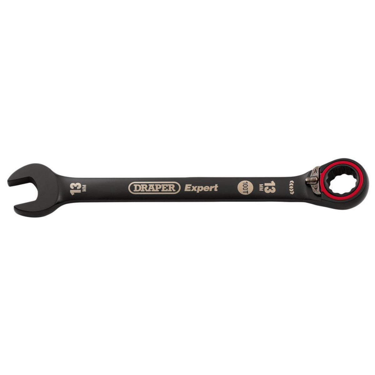 Draper Expert HI-TORQ Metric Reversible Ratchet Combination Spanner, 13mm, Black 03903