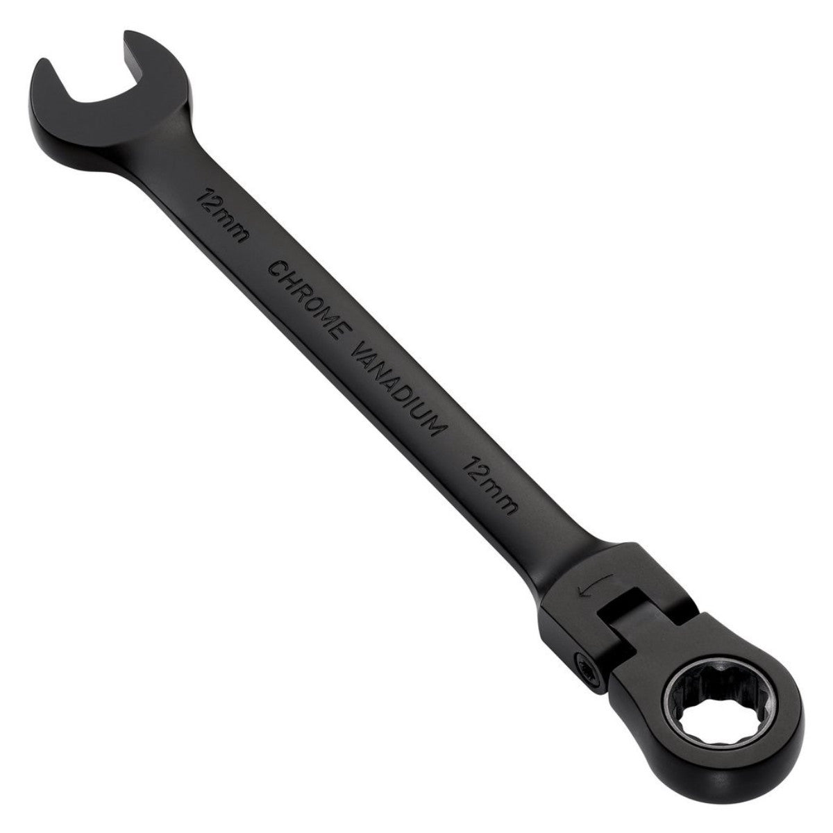 Draper Expert HI-TORQ Metric Flexible Head Ratchet Combination Spanner, 12mm, Black 03918