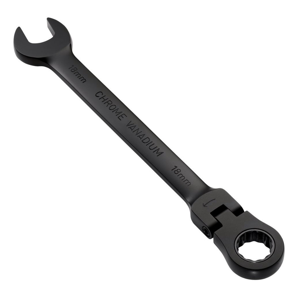Draper Expert HI-TORQ Metric Flexible Head Ratchet Combination Spanner, 18mm, Black 03925