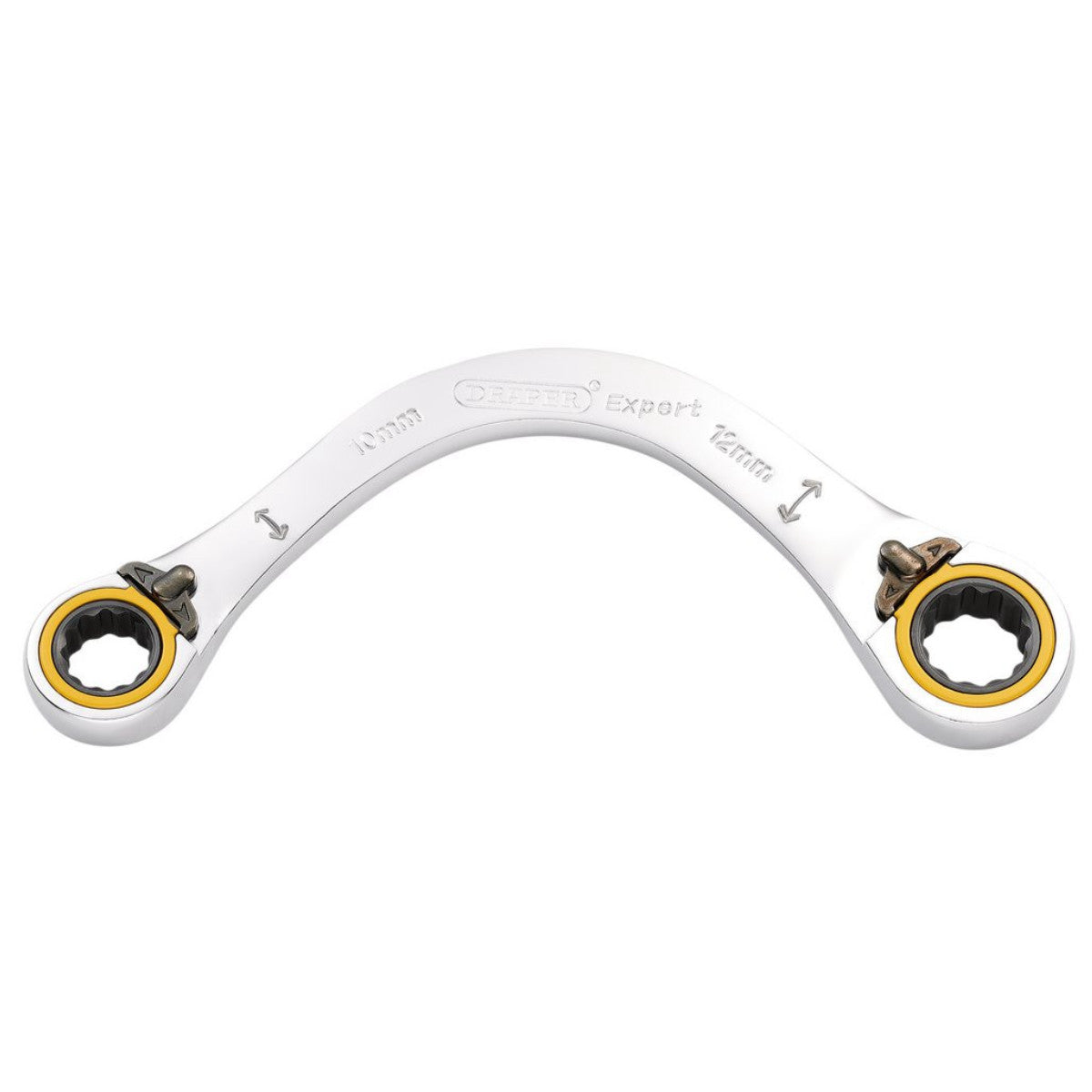 Draper Expert HI-TORQ Double Ring Ratchet Half Moon Spanner, 10 x 12mm 03933