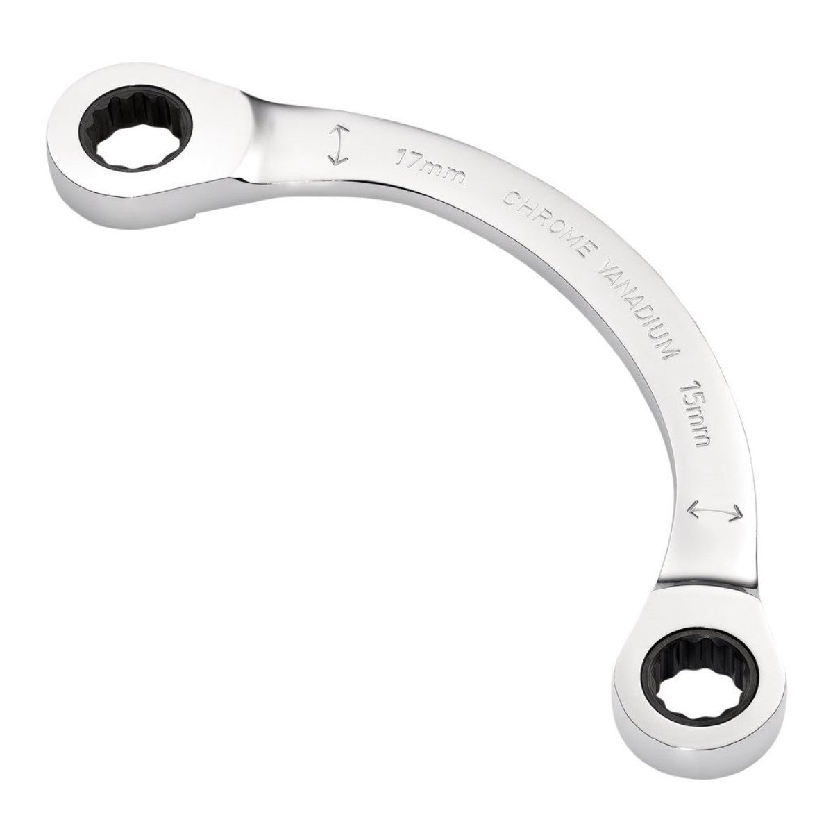 Draper Expert HI-TORQ Double Ring Ratchet Half Moon Spanner, 15 x 17mm 03936