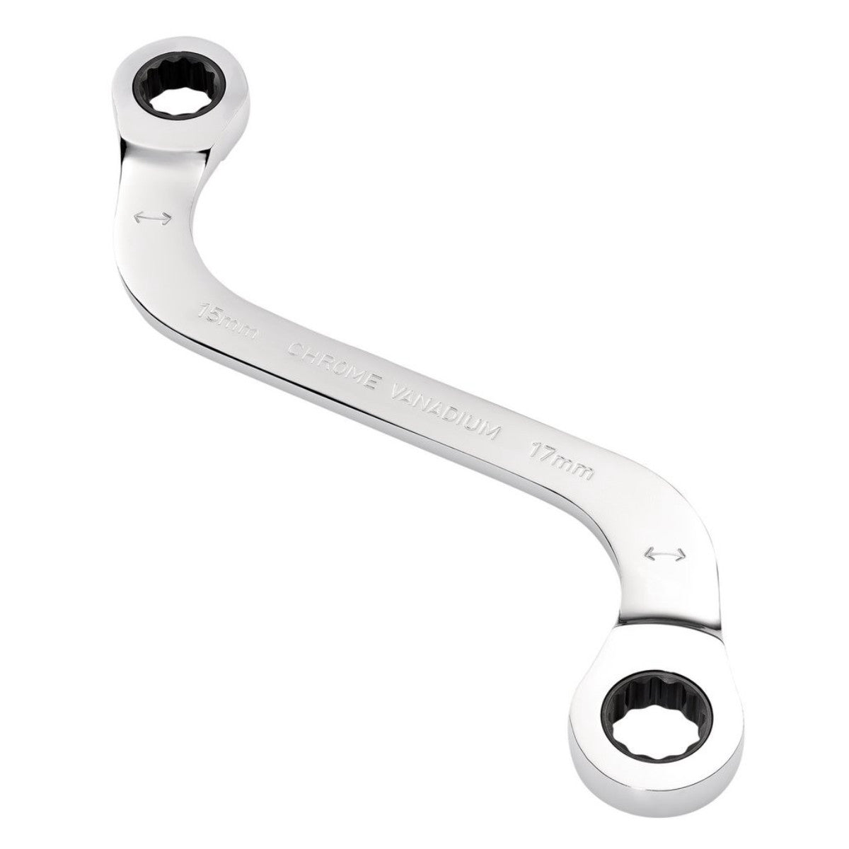 Draper Expert HI-TORQ Double Ring Ratchet S-Shape Spanner, 15 x 17mm 03945