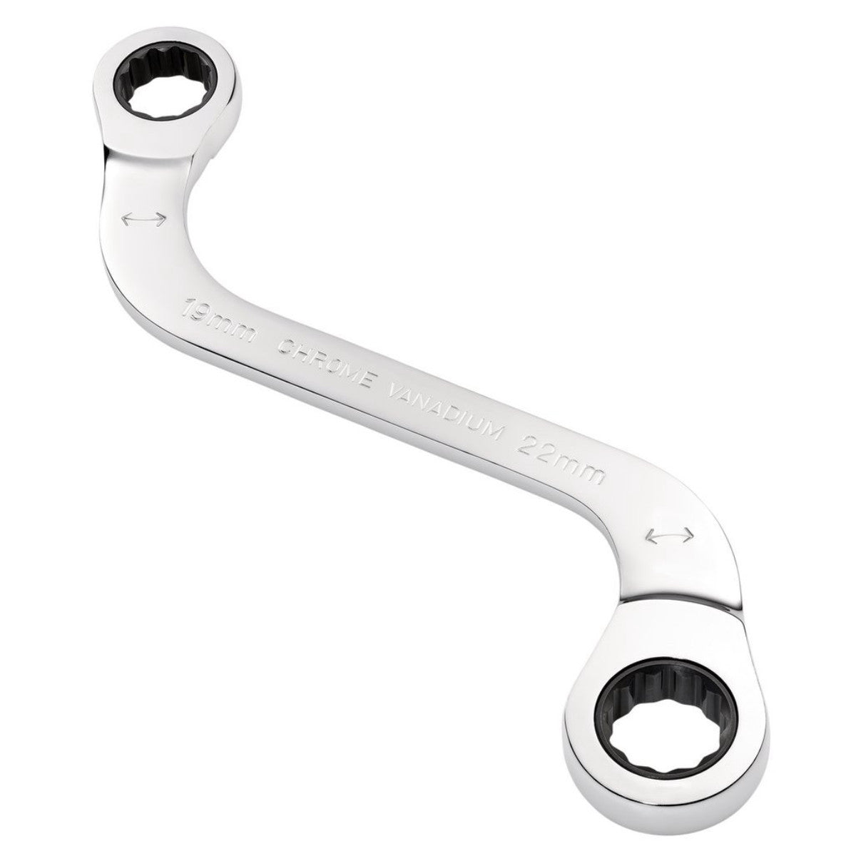 Draper Expert HI-TORQ Double Ring Ratchet S-Shape Spanner, 19 x 22mm 03946