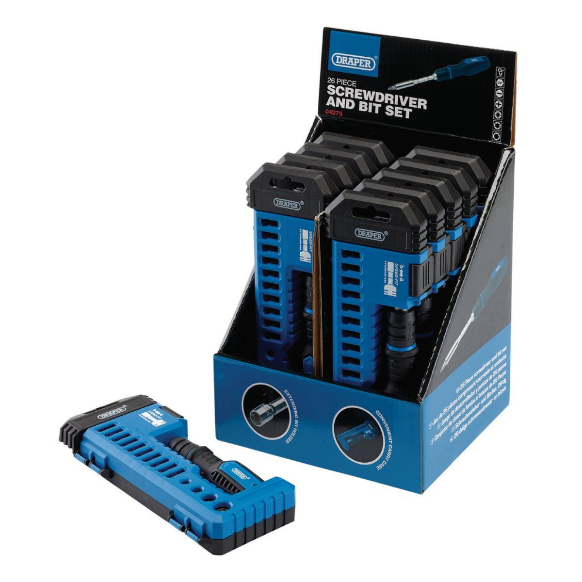Draper Screwdriver and Bit Set with Extending Bit Holder (26 Piece) 04275