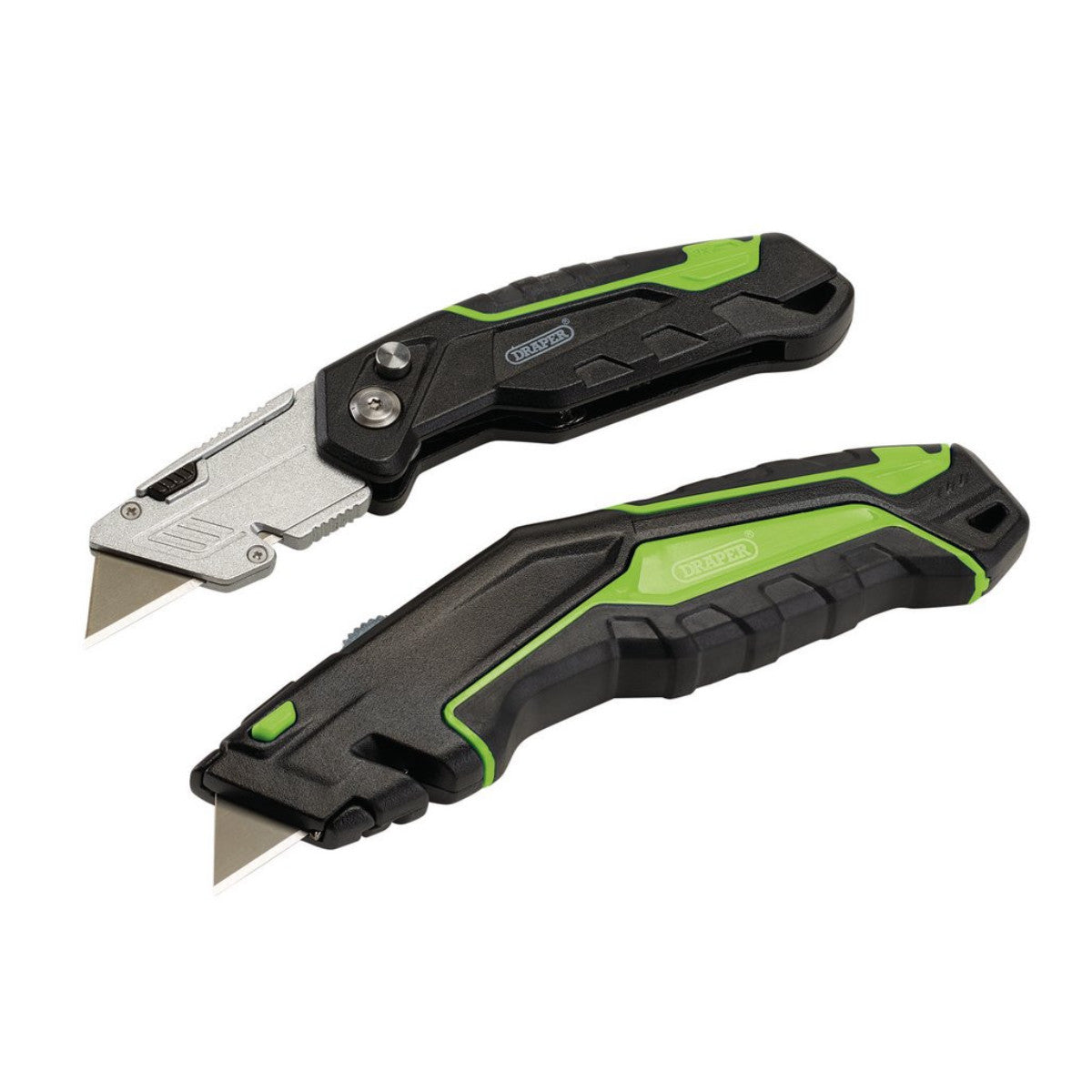 Draper Retractable & Folding Trimming Knife Set with 10 x SK2 Two Notch Blades 04773