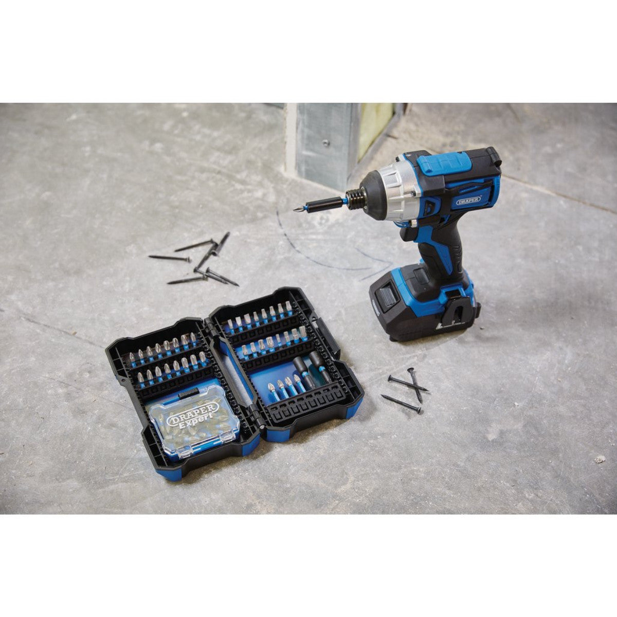 Draper Expert Impact Screwdriver Bit Set, 1/4" Hex (65 Piece) 04932