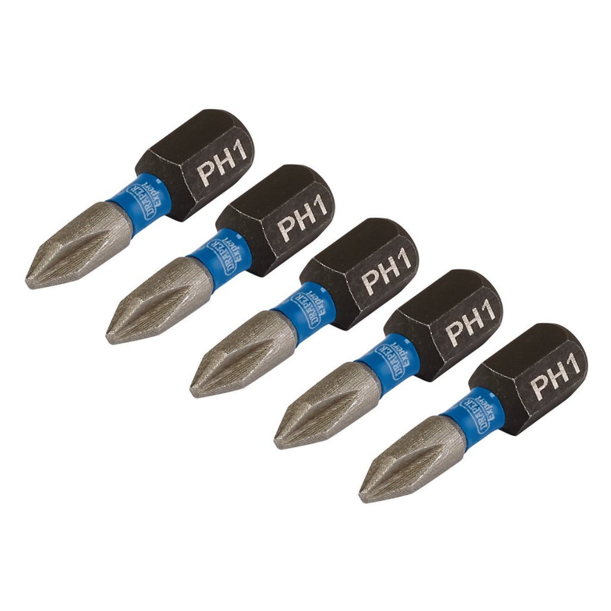 Draper Expert Cross Slot/PH Type Impact Screwdriver Bits, No.1 x 25mm, 1/4" Hex (Pack of 5) 04934