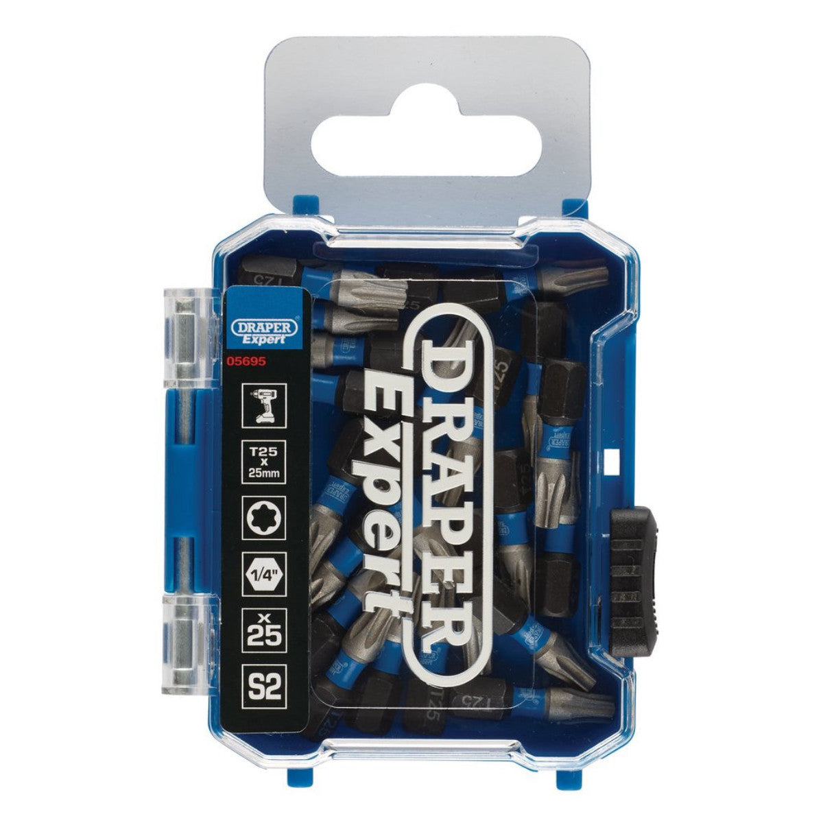 Draper Expert TX-STAR Impact Screwdriver Bits, T25 x 25mm, 1/4" Hex (Pack of 25) 05695