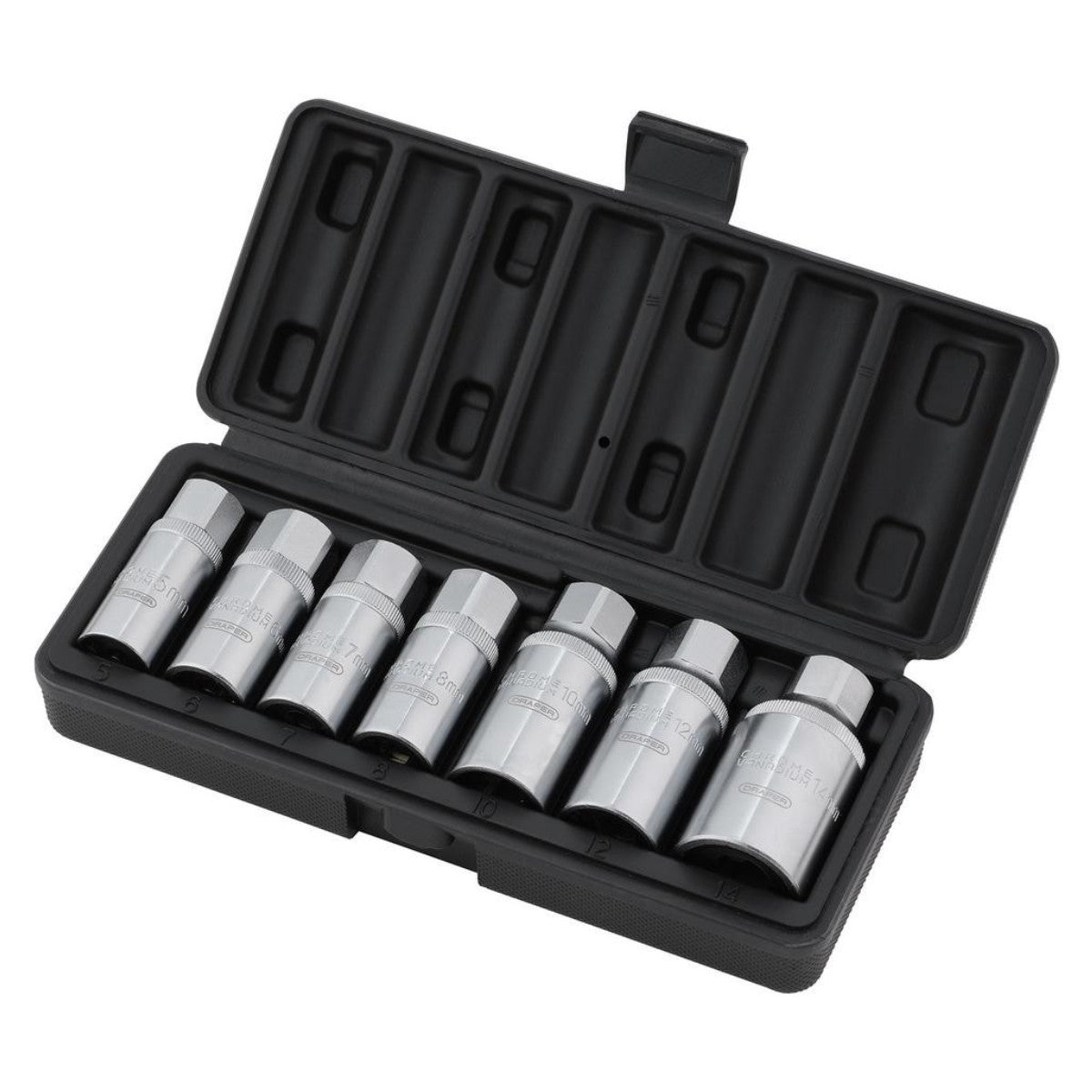 Draper Stud Extractor Set, 3/8" Sq. Dr., 1/2" Sq. Dr. (7 Piece) 07119