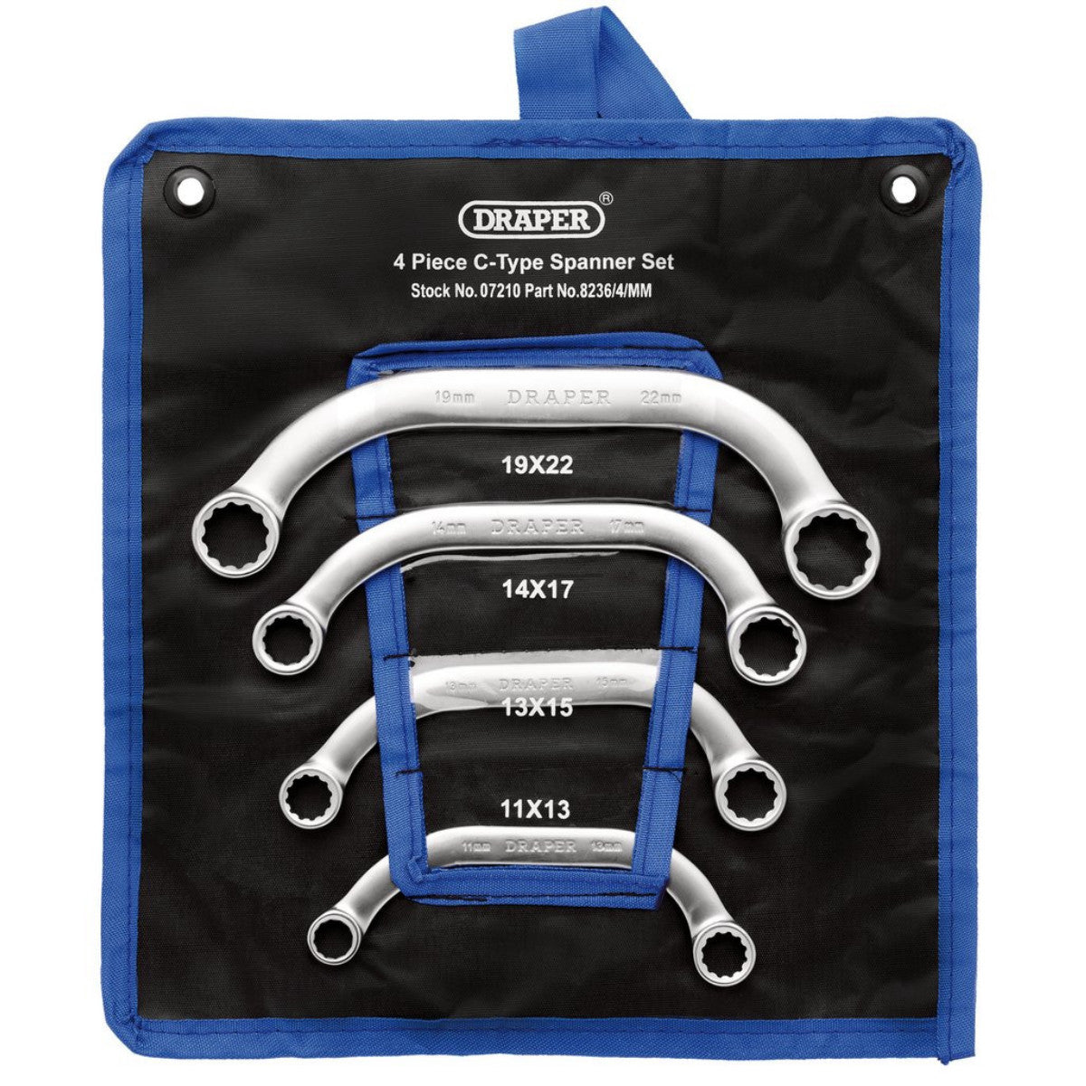 Draper HI-TORQ Half Moon Obstruction Ring Spanner Set (4 Piece) 07210