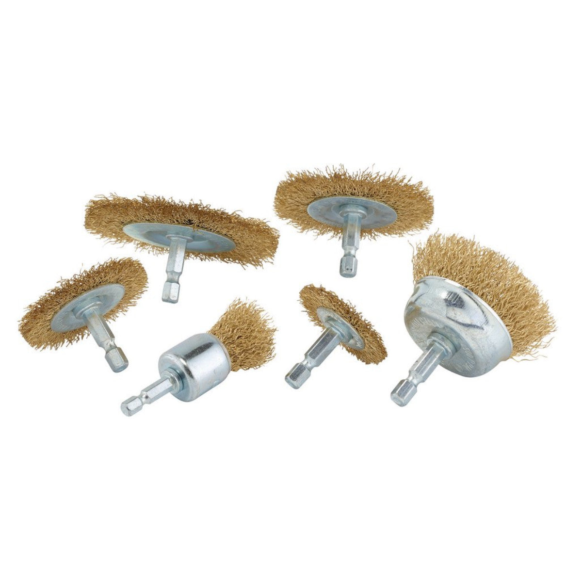 Draper Brassed Steel Crimped Wire Brush Set (6 Piece) 07436