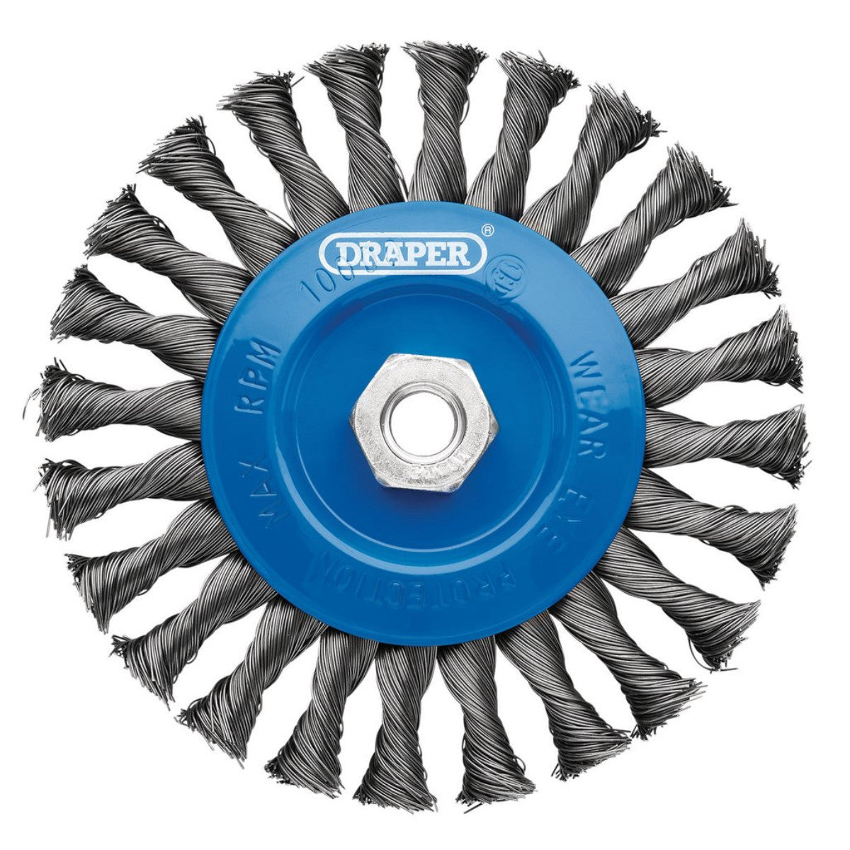 Draper Steel Twist-Knot Flat Wire Wheel Brush, 150mm, M14 08059
