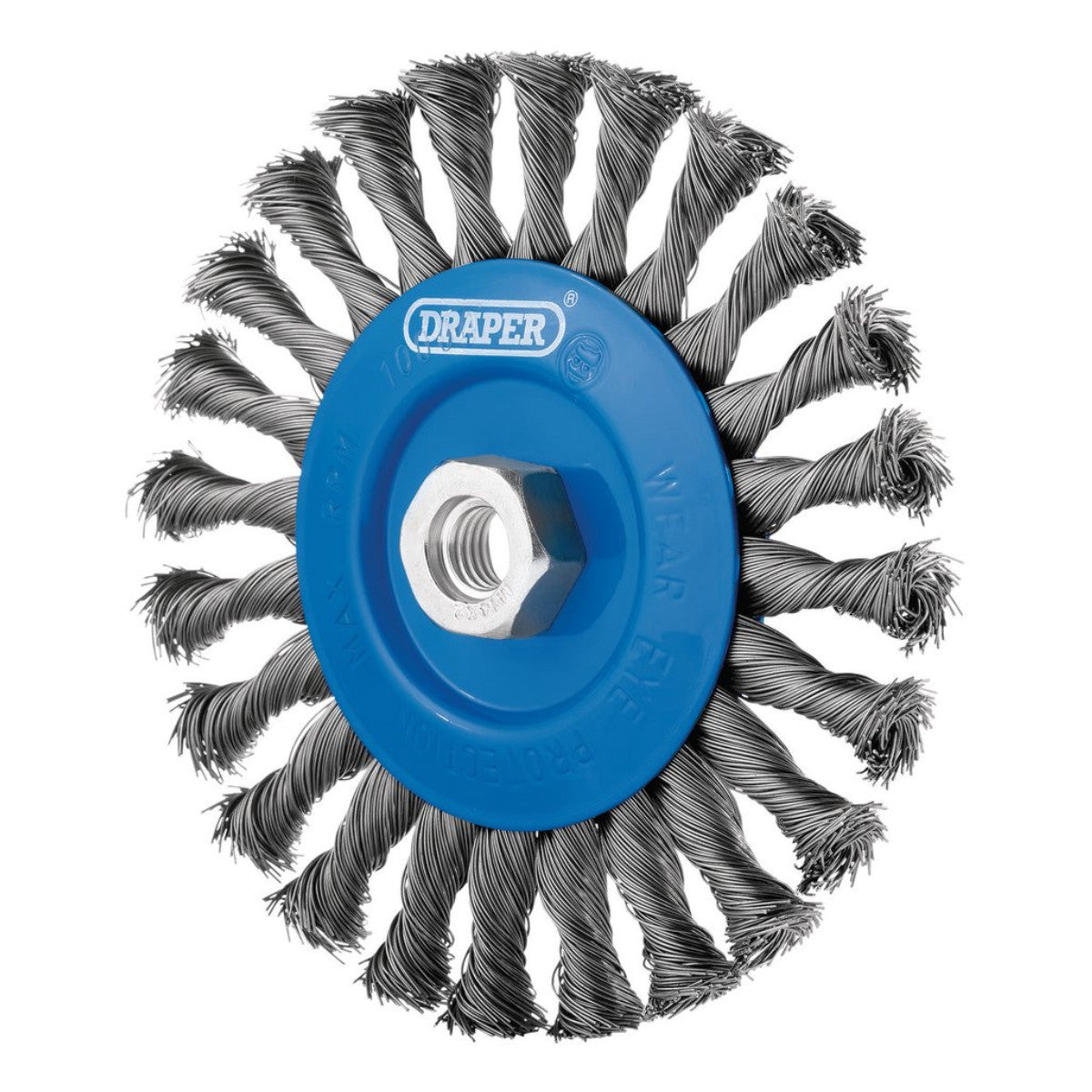 Draper Steel Twist-Knot Flat Wire Wheel Brush, 150mm, M14 08059