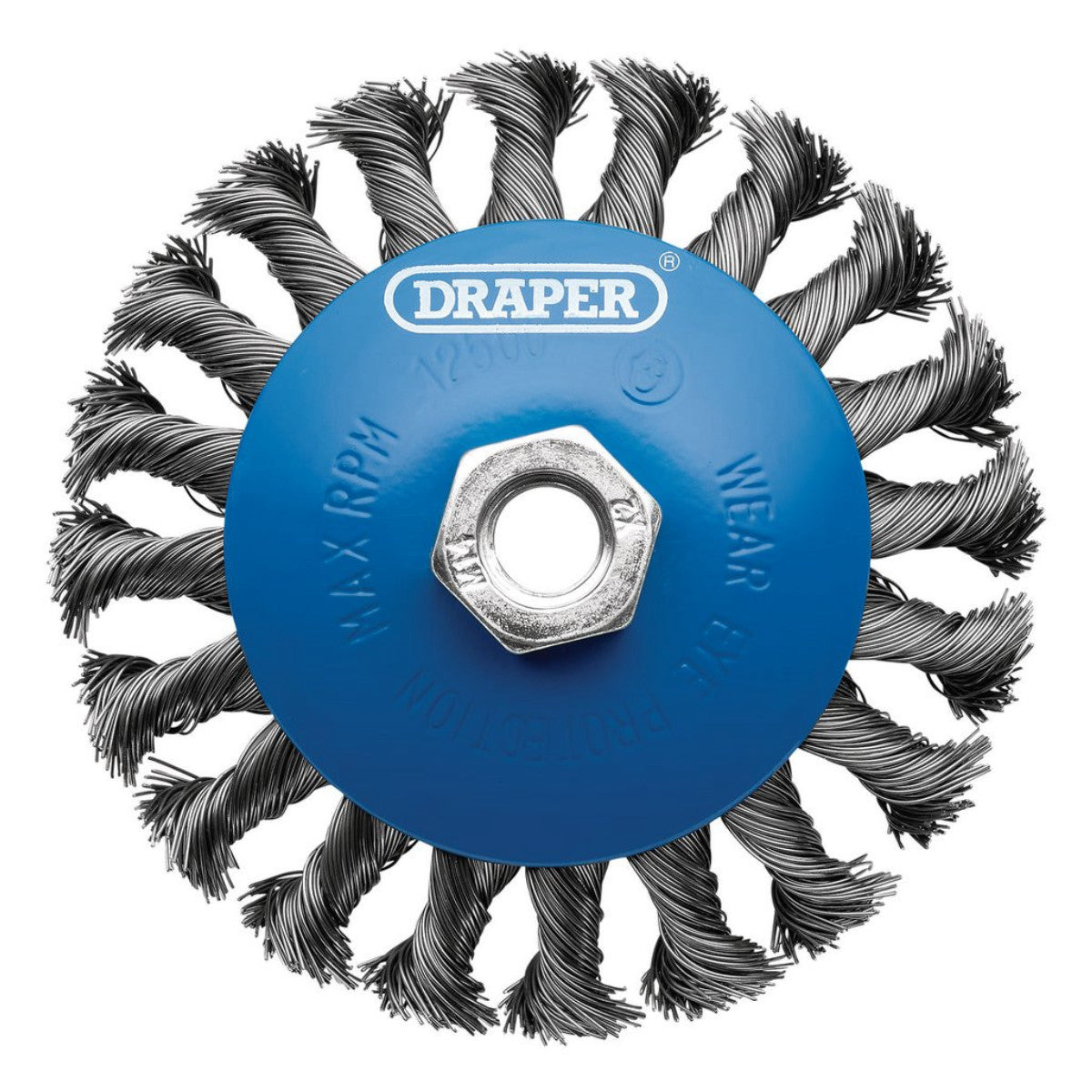 Draper Steel Bevelled Twist-Knot Wire Wheel Brush, 115mm, M14 08063