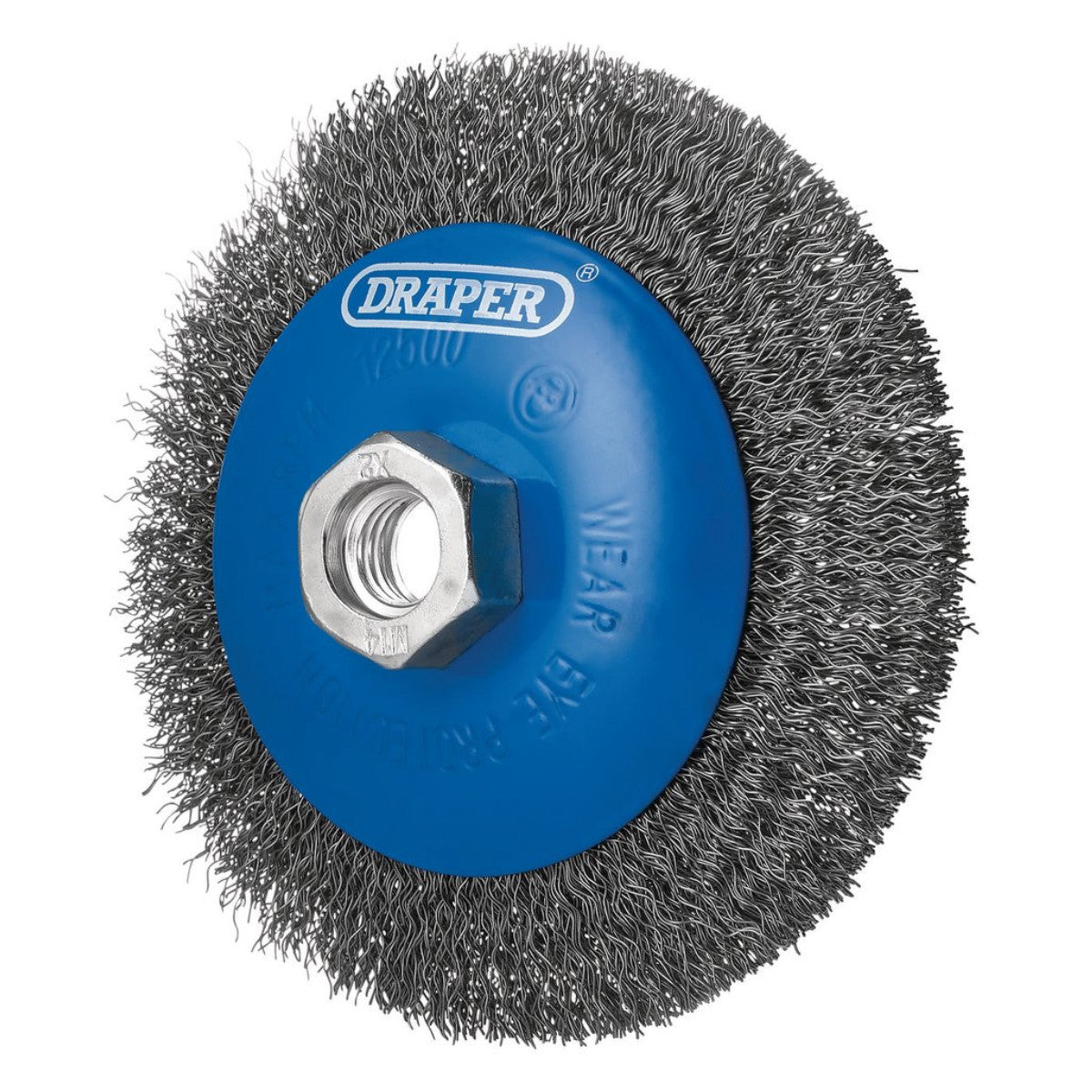 Draper Steel Bevelled Crimped Wire Wheel Brush, 115mm, M14 08065