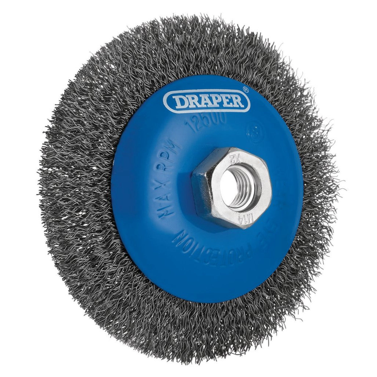 Draper Steel Bevelled Crimped Wire Wheel Brush, 115mm, M14 08065