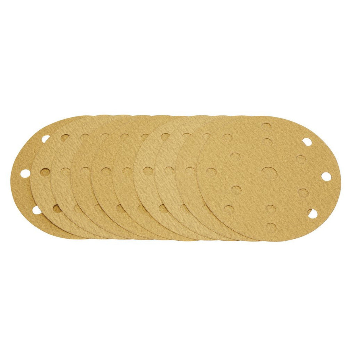 Draper Gold Sanding Discs with Hook & Loop, 150mm, 180 Grit, 15 Dust Extraction Holes (Pack of 10) 08475