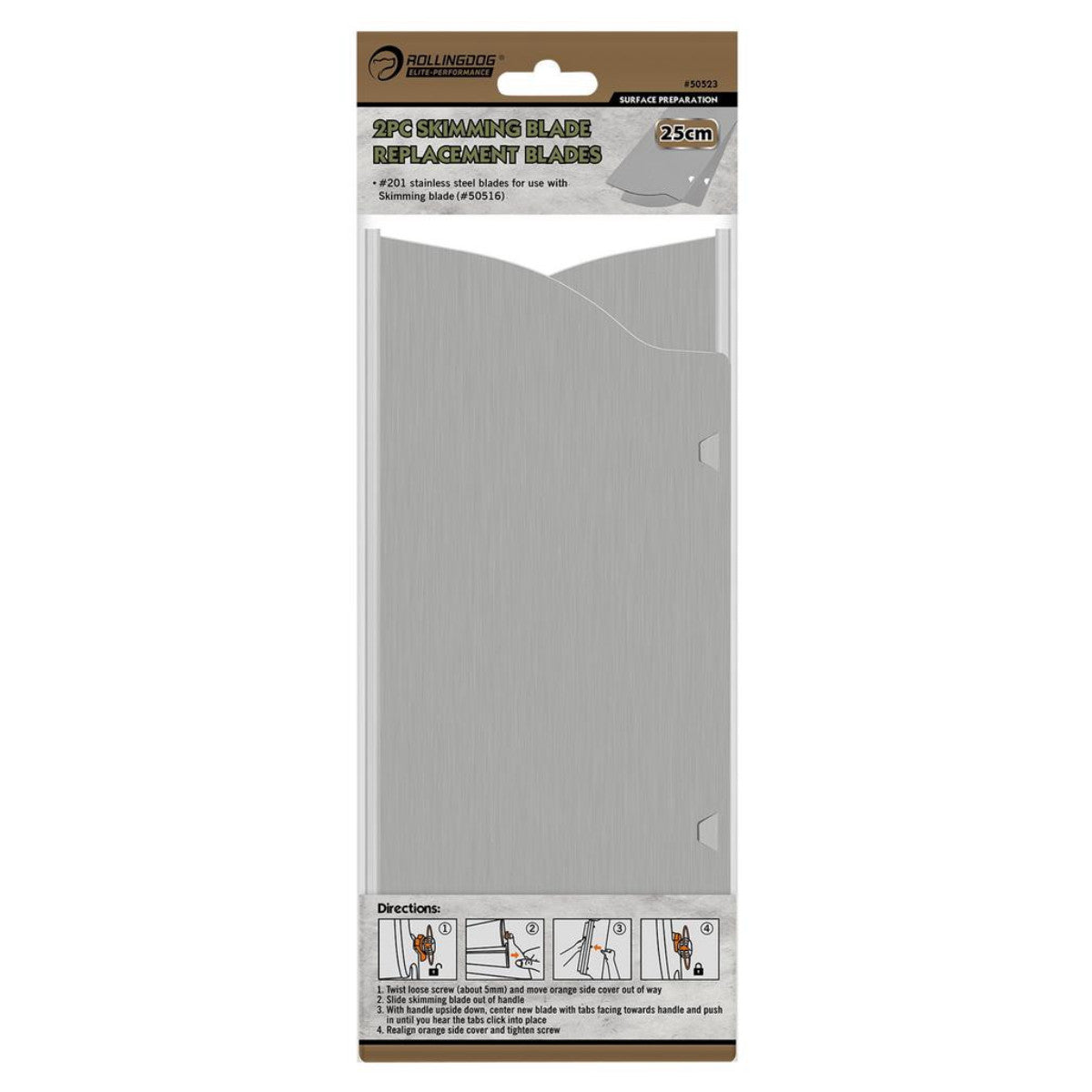 Rollingdog Replacement Skimming Blades, 250mm (Pack of 2) 09639